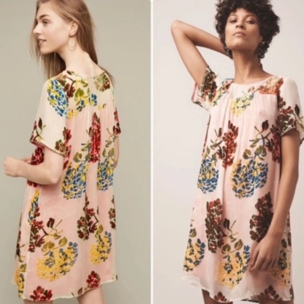 Anthropologie Multicolor Floral Mini Dress